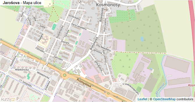 Jarošova - mapa ulice