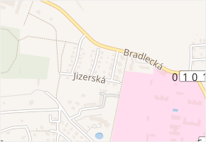 Jizerská v obci Kosmonosy - mapa ulice