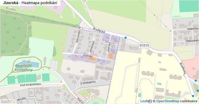 Jizerská - mapa podnikání