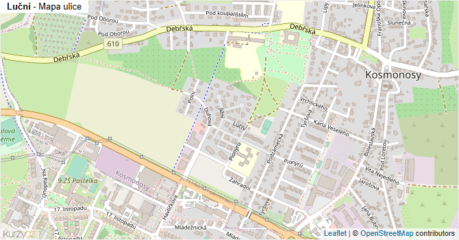 Luční - mapa ulice
