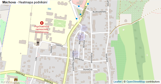 Máchova - mapa podnikání