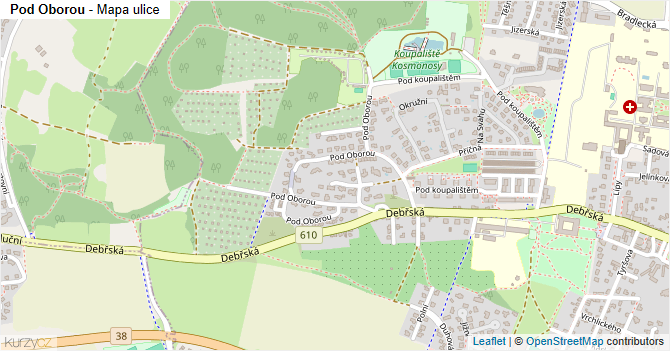 Pod Oborou - mapa ulice