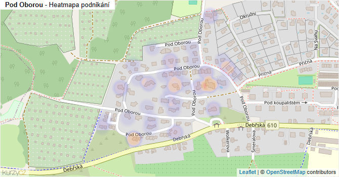 Pod Oborou - mapa podnikání