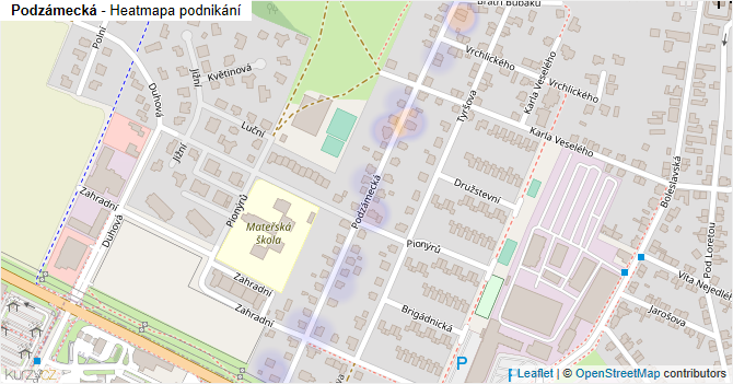 Podzámecká - mapa podnikání