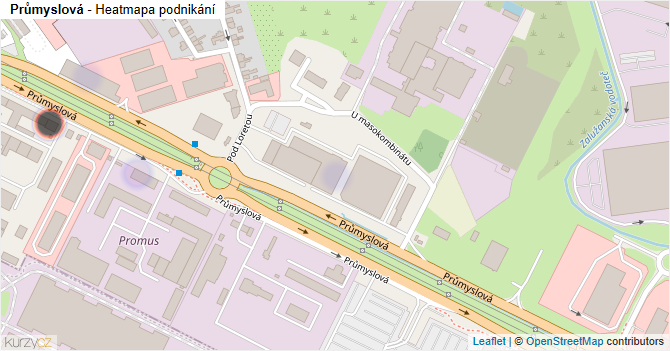 Průmyslová - mapa podnikání