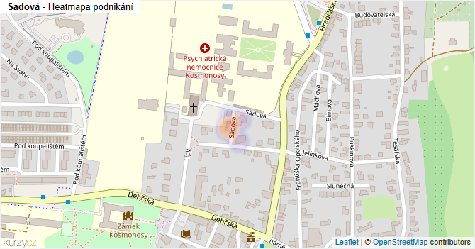 Sadová - mapa podnikání