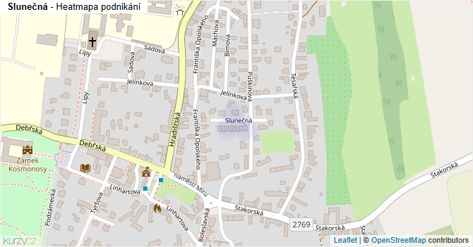 Slunečná - mapa podnikání