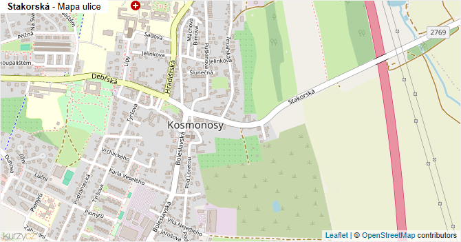 Stakorská - mapa ulice