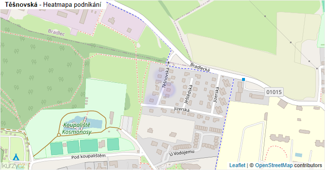Těšnovská - mapa podnikání