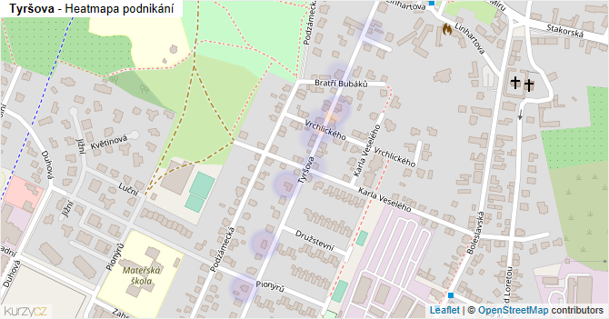 Tyršova - mapa podnikání