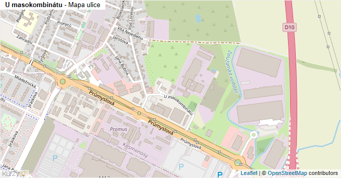 U masokombinátu - mapa ulice