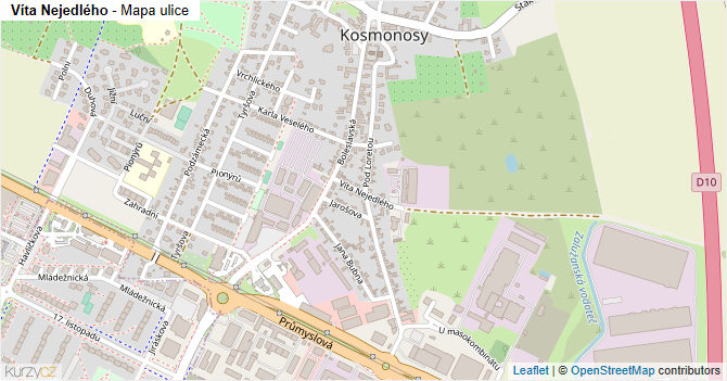 Víta Nejedlého - mapa ulice