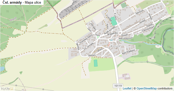 Čsl. armády - mapa ulice
