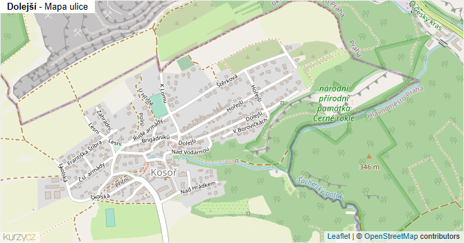 Dolejší - mapa ulice