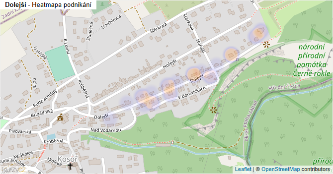 Dolejší - mapa podnikání