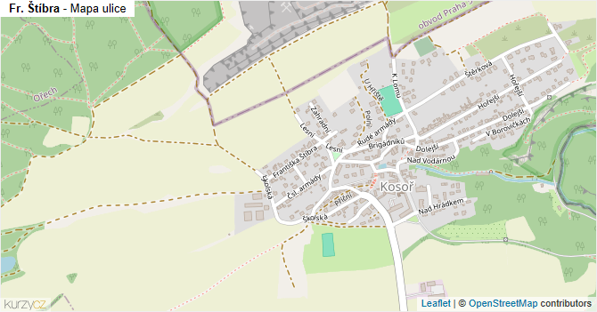 Fr. Štíbra - mapa ulice