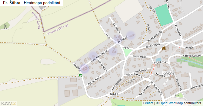 Fr. Štíbra - mapa podnikání