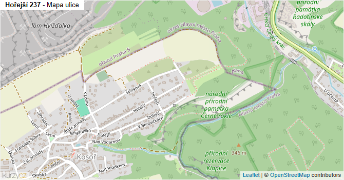 Hořejší 237 - mapa ulice
