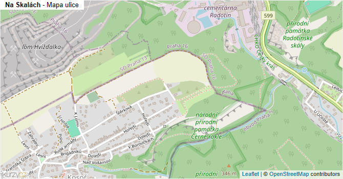 Na Skalách - mapa ulice