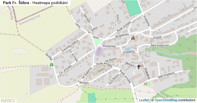 Park Fr. Štíbra - mapa podnikání