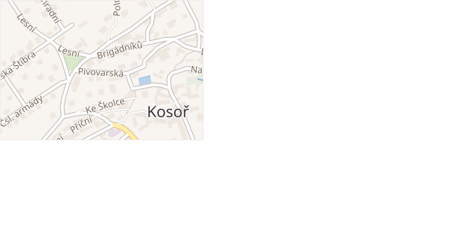Pivovarská v obci Kosoř - mapa ulice