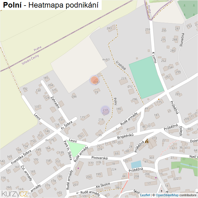 Mapa Polní - Firmy v ulici.