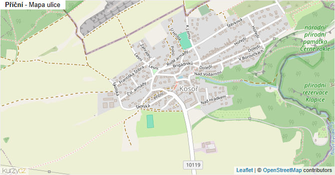 Příční - mapa ulice