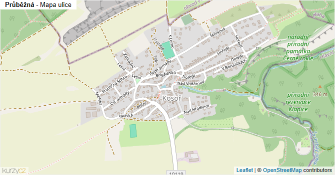 Průběžná - mapa ulice