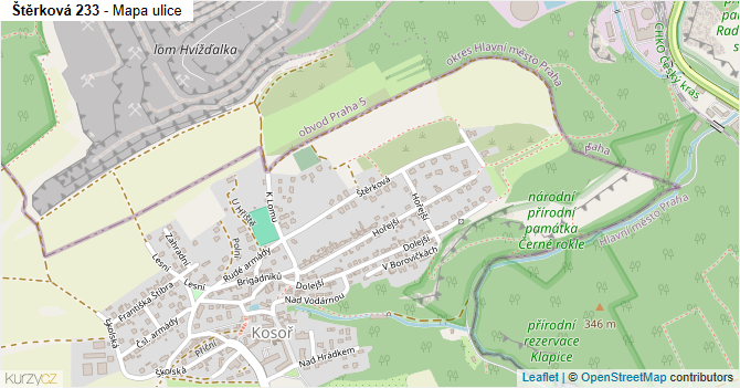 Štěrková 233 - mapa ulice