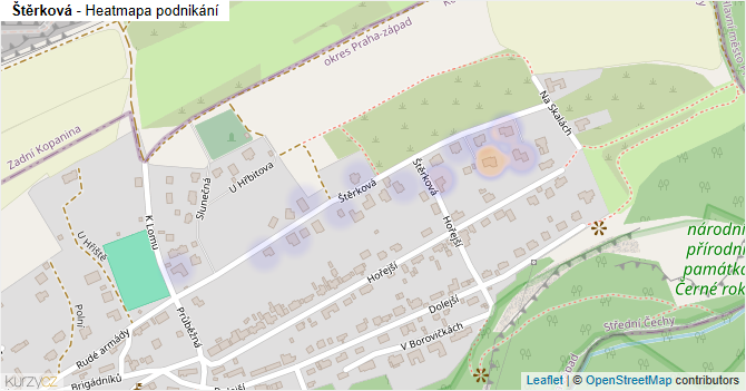 Štěrková - mapa podnikání