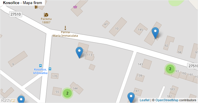 Kosořice - mapa firem
