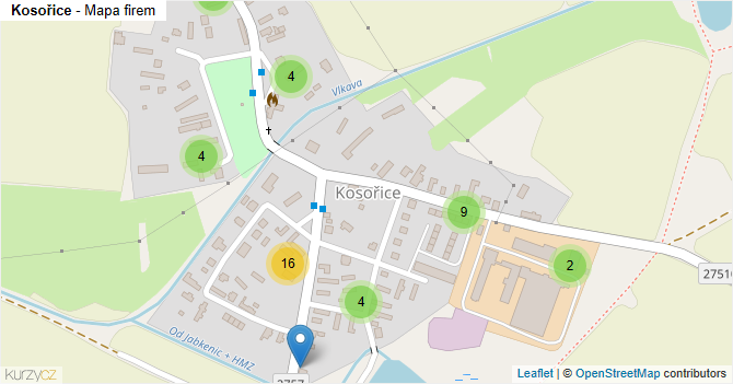 Kosořice - mapa firem