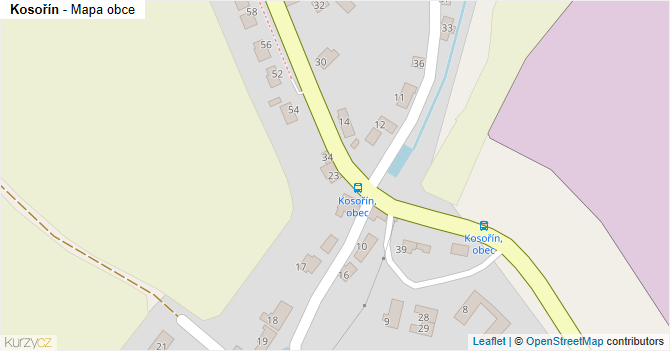 Kosořín - mapa obce