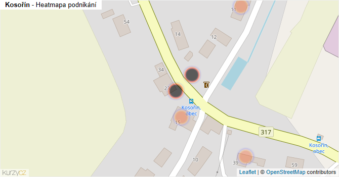 Kosořín - mapa podnikání