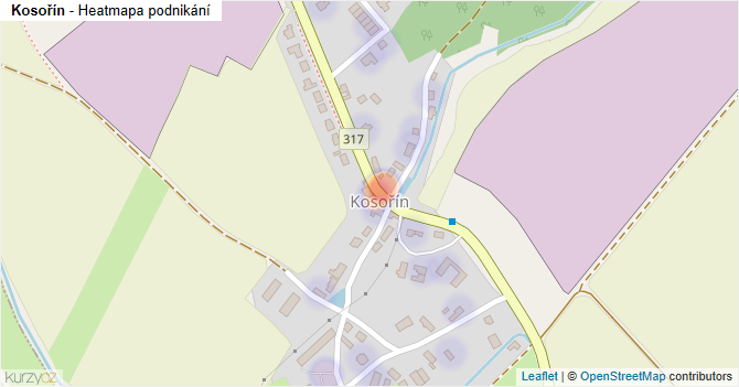 Kosořín - mapa podnikání