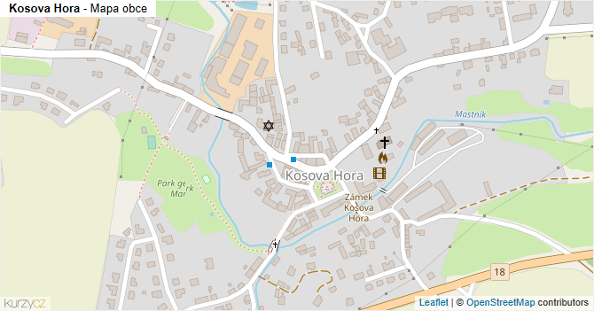 Kosova Hora - mapa obce