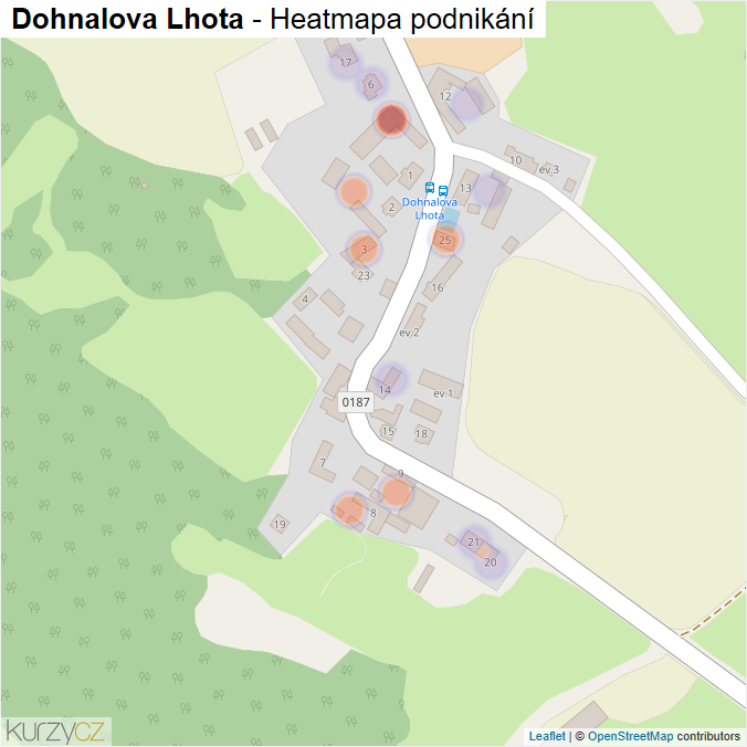 Mapa Dohnalova Lhota - Firmy v části obce.