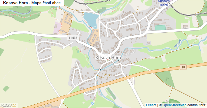 Kosova Hora - mapa části obce