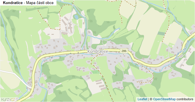 Kundratice - mapa části obce