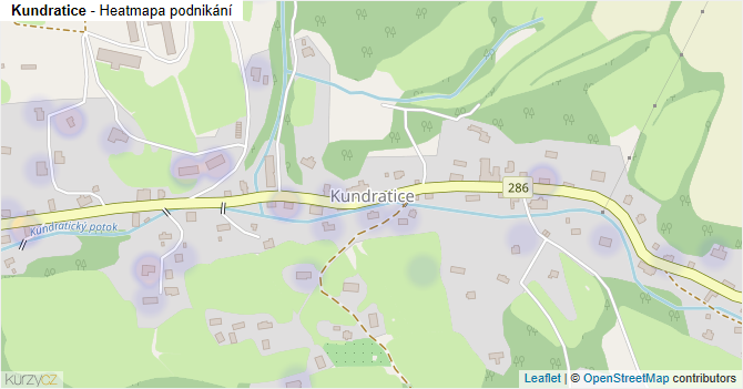 Kundratice - mapa podnikání