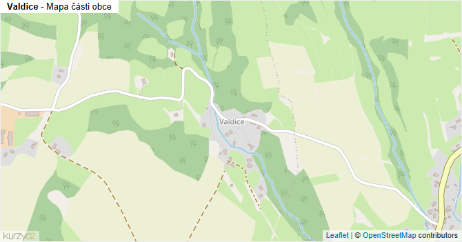 Valdice - mapa části obce