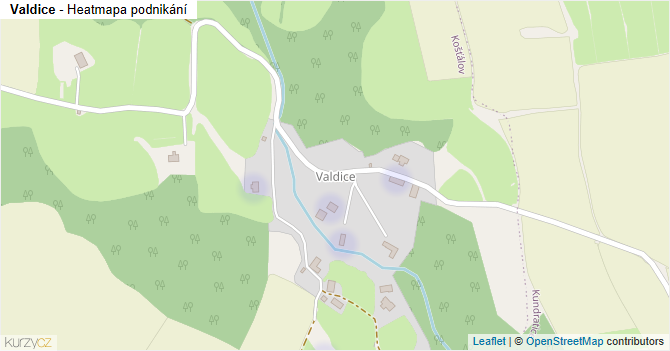 Valdice - mapa podnikání