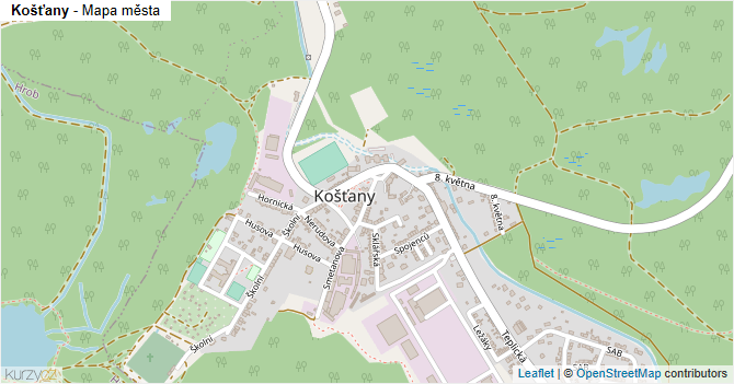 Košťany - mapa města