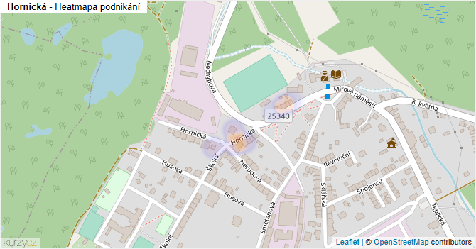 Hornická - mapa podnikání