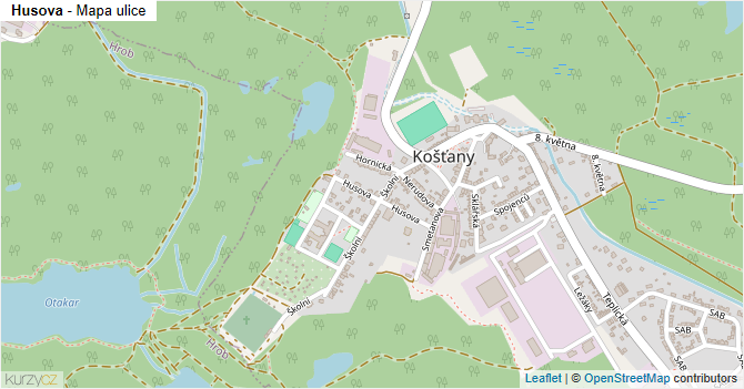 Husova - mapa ulice