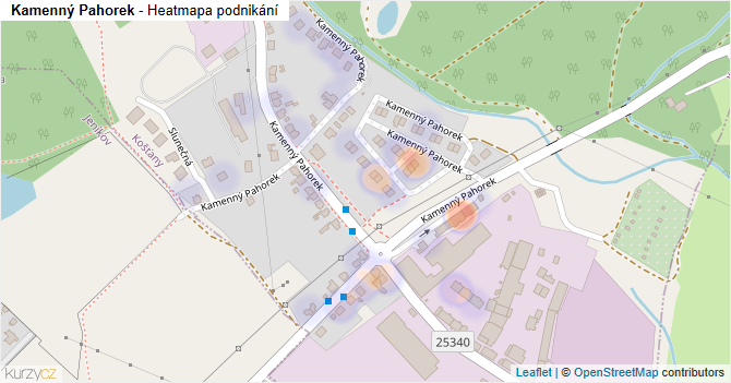 Kamenný Pahorek - mapa podnikání