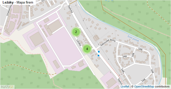 Ležáky - mapa firem