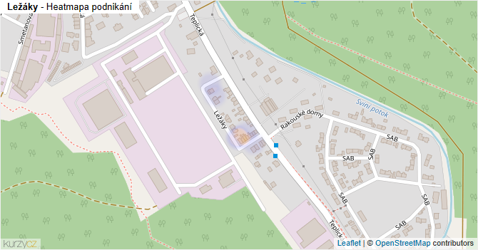 Ležáky - mapa podnikání