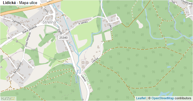Lidická - mapa ulice