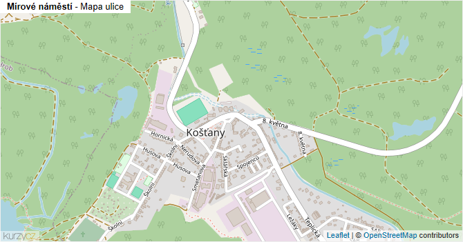 Mírové náměstí - mapa ulice